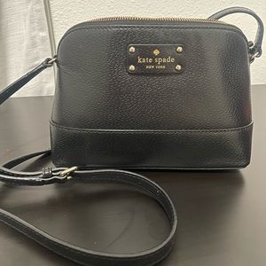 Small Black Leather Kate Spade Crossbody Bag